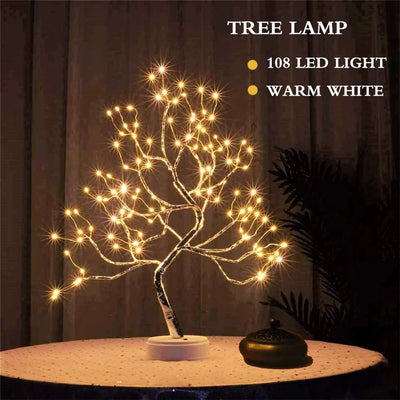 LED Night Light Mini Christmas Tree Copper Wire