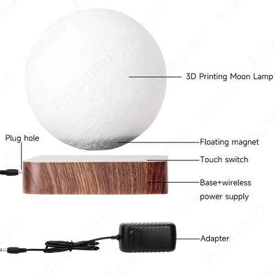 Creative Magnetic Levitation Moon Lamp 3D